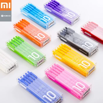 10pc ดั้งเดิม Xiaomi Mijia Kaco ปากกา 0.5 อืมหนาแน่นเหมือนเจลใช่แน่นอปากกาปากกาเซ็นลึ Durable เซ็นปากกาเติมเรียบเนียนงานเขียนเครื่องเขียนเสบียง