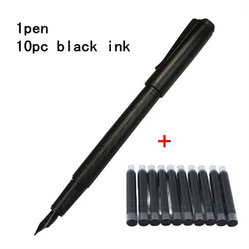 1pc ดำซามูไรพุปากกาโลหะดำป่าปากกาลอกไทเทเนี่ยม Nib ออฟฟิศอุปกรณ์การเรียนงานเขียนปากกาหมึก calligraphy ปากกา
