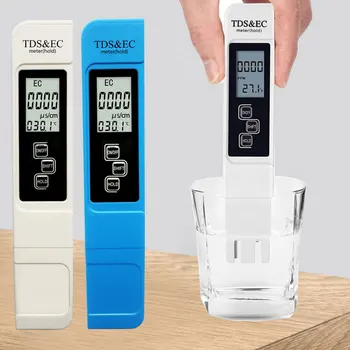 3 ใน 1 TDS ecmany ways มิเตอร์อุณหภูมิห้องดิจิตอล LCD น้ำทดสอบปากกาของความบริสุทธิ์ตัวกรองกับ 4 ต่างออกโหมดระดับน้ำ Tester