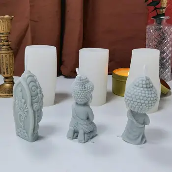 3D พระพุทธรูปโดมนั่นเทียนซิลิโคนเชื้อรา Avalokitesvara หัว Tathagat มีพระพุทธ Gypsum สบู่ซีเมนต์ DIY Resin อบเค้กของ Mould