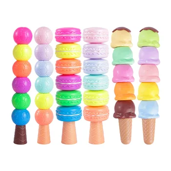 6 สีน่ารัก Macaron&ไอศกรีม Highlighters ตั้งค่าเทปากกาหลอดฟลูออเรสเซนต์สำหรับเด็กของเล่นของขวัญอุปกรณ์การเรียนเครื่องเขียน