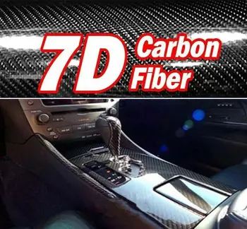 60x150cm 7D พื้นผิว Weave โรมันคาร์บอนไฟเบอรถ Styling ห่อรถมอเตอร์ไซค์ Styling Accessorie รตกแต่งภายในคาร์บอนไฟเบอร์หนัง