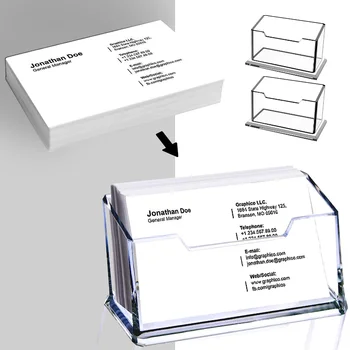 Acrylic ธุรกิจการ์ดโฮล์เดอร์ออฟฟิศโต๊ะของการแสดงยืนชัดเจนชื่อการ์ดจัดการความโปร่งแสงนามบัตรชั้นเก็บของกล่อง