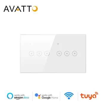AVATTO ฉลาดแสงสว่างแตะต้องเปลี่ยนสวิต EU มาตรฐาน 1/2/3/4/5/6 องแก๊งค์ WiFi กำแพงเปลี่ยนสวิต Tuya เสียงควบคุมงานกับอเล็กซ่า,กลับบ้านของกูเกิ้ล