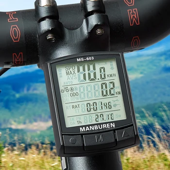 BOGEER Waterproof จักรยานคอมพิวเตอร์เครือข่ายไร้สายและต่อ MTB จักรยาน Cycling Odometer Stopwatch Speedometer นาฬิกาดิจิตอลทำให้อัตราการ