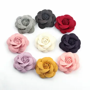 Camellia ดอกไม้เครื่องประดับ 6.5 CM Handmade DIY Corsage สองด้านรู้สึกโครงสร้างชุดหมวกเครื่องประดับเข็มกลัด