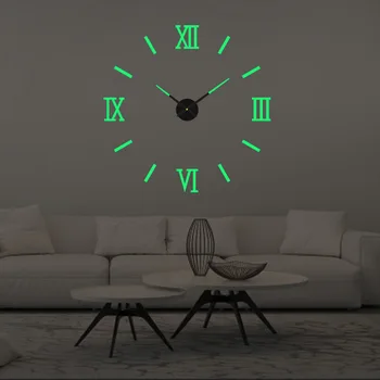 DIY ง่ายๆสร้างสรรค์ Luminous นาฬิกาดิจิตอลต่อย-ปล่งกำแพงด้วยป้ายสติ๊กเกอนาฬิกาเงียบนกำแพงเวลานาฬิกาออฟฟิศห้องนั่งเล่นของกำแพงตกแต่งหน้าต่าง