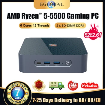 Eglobal AMD Ryzen 95900hx มินิพิวเตอร์พวกเกมส์เมอร์เมื่อชาติหน้าต่าง 10/11 Gaming64GB DDR42*เอ็ม 2 NVMe SSD 2*เพียงแค่เรื่องเกี่ยวกับเกมแบบฉลองชนแก้วหน่อ Barebone พื้นที่ทำงานคอมพิวเตอร์