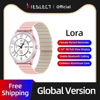 Kieslect Lora Smartwatch 1.32 ล้องที่มีความคมชัดสูงนะหน้าจอเลือดออกซิเจนอัตราการเต้นหัวใจผู้หญิงสุขภาพของจอ IP68 Waterproof กีฬาหญิงฉลาดระวัง