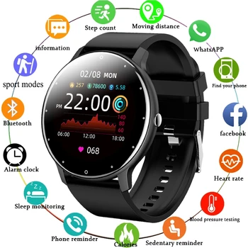 LIGE ใหม่ฉลาดระวังทั้งชายและหญิงกีฬาดูความดันเลือดนอนหลับตอนเผ้าดู Fitness แทร็กเกอร์ Android ios pedometer Smartwatch