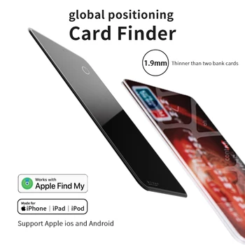 MFi ใบบัตร Finder Airtag กระเป๋าคุมข้อมูลแทร็กเกอร์ Finder NFC หาของป้ายกำกับออกอากาศป้ายกำกับตัวติดตามหาตำแหน่ง Finder สำหรับ iPhone iPad Android