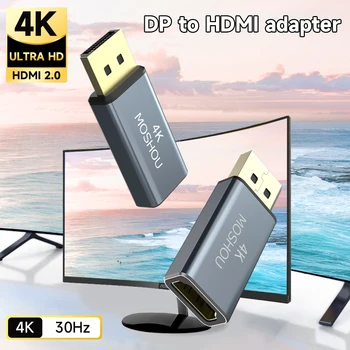 MOSHOU Displayport จะ HDMI อะแดปเตอร์ DP พิวเตอร์ต้อง HDMI จ 4K@30 DP จะ HDTV ผู้ชายเพื่อผู้หญิงเมื่อคื-ระเบิดแบบกำหนดทิศท Converter