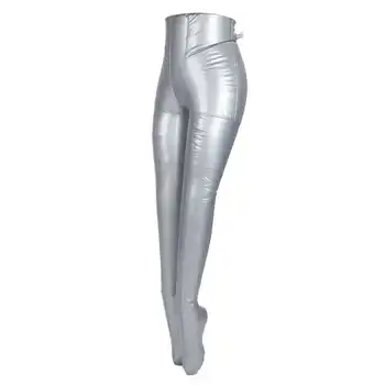 PVC ถุงน่องการแสดงยืน Inflatable หญิงขาหุ่นฟุตนางแบบกางเกงยีนส์ Trouser ผ้าไหมถุงน่อง Leggings แสดง Mould