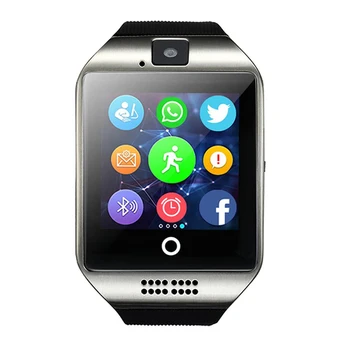 Q18 ร้อขายผู้หญิงบลูทูธ Smartbracelet กับ SIM TF กล้องโทรหาโทรศัพท์ Wristwatch แตะต้องฉลาดจอภาพนาฬิกา Andriod สัญญาณเตือน Clo