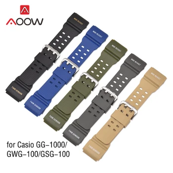Resin Watchband สำหรับ Casio G-ช็อค GG-1000/GWG-100/GSG-100 คนกีฬา Waterproof แทนที่ข้อมือวงดนตรีมัดระวังเครื่องประดับ