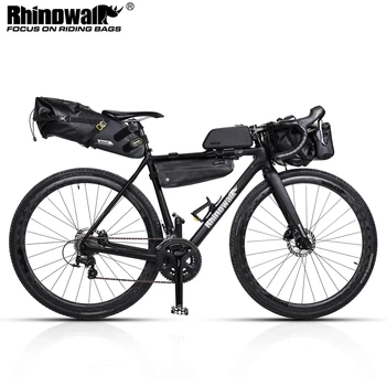 Rhinowalk จักรยานตั้งค่ากระเป๋าหรือ 1 ชิ้นส่วน Waterproof รูปกระจั Pannier ถุงกรอบด้านบนสอดท่อระเป๋า MTB เนรมิถุนานระยะห่าง Cycling