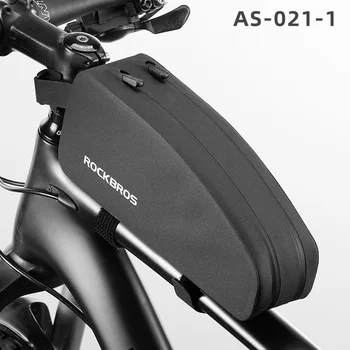 ROCKBROS สกู๊ตเตอร์จักรยานกระเป๋า Waterproof Cycling ด้านหน้าสอดท่อใส่ร้ายกระเป๋าความจุสูงยากเชลล์เตอร์ไซค์เครื่องประดับ