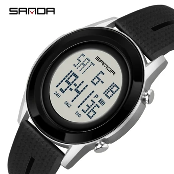 SANDA ใหม่กีฬาคนเป็นนาฬิกาดิจิตอลทำให้ดูแฟชั่น Waterproof ทหารอิเล็กทรอนิกส์ Wristwatches นาฬิกา relogio masculino 6026