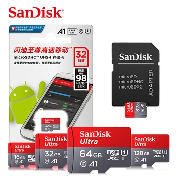 SanDisk A1 โคร SD การ์ด 128GB 32GB 64GB ความจำแฟลชการ์ดมินิ TF บัตร 32GB 64GB 128GB 256GB สำหรับโทรศัพท์อิสระส่ง