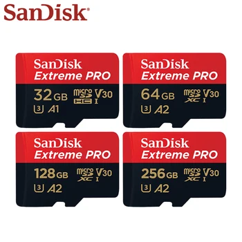 Sandisk รุนแรงเกินมืออาชีพการ์ด 64GB 128GB 256GB A2 เรียน 10 UHS-ฉัน U3 แม็กซ์ความเร็วในการอ่าน 170MB/วินาที V3032GB A1 โคร SD การ์ดความทรงจำการ์ด