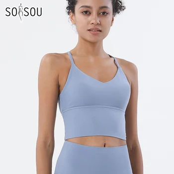 SOISOU S-XL สายไนลอนกีฬาทรงด้านบนผู้หญิงยกทรงตัวน้อ Breathable ชุดชั้นในผู้หญิงกีฬา Leggings สำหรับผู้หญิงสุดเซ็กซี่บรา 10 สี