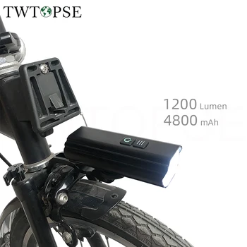 TWTOPSE 1200 ลูเมนจักรยานกับแสงสว่างบันทึกสำหรับ Brompton ส่วนพับเก็บได้จักรยาน Waterproof 4800mAh พอร์ต USB ตั้งข้อหาพ 3SIXTY Dahon Tern Crius