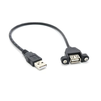 USB2.0 ผู้ชายที่หญิงนามสกุลแบบ USB 2.0 บนเคเบิลทีวีของ 30cm กับแผงควบเมานท์หลุมเคเบิลทีวีของ 50cm 100cm