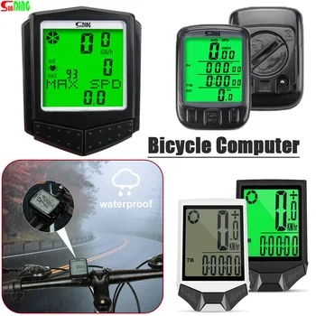 จักรยานคอมพิวเตอร์เครือข่ายไร้สายและต่อ Waterproof จักรยาน Cycling Odometer Stopwatch Speedometer ดูนำดิจิตอลกับอัตราการ Backlight