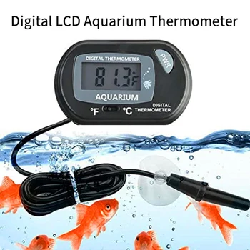 ดิจิตอล LCD เชื่อเสียงเทอร์โมมิเตอร์ร้อง Waterproof โถปลาตัวตรวจจับกับหุ่นสำรวจเจอตัวตรวจจับอุณหภูมิเครื่องวัดระยะทางเครื่องมือกับดูดแก้ว