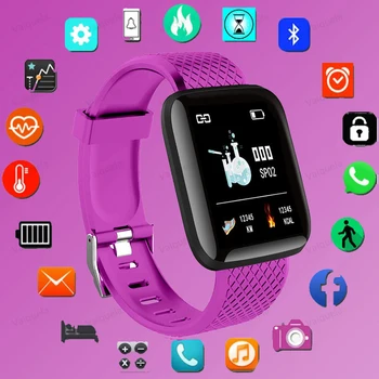 ดิจิตอลฉลาดกีฬาดู Fitness อัตราการเต้นหัวใจเรียก WhatsApp เตือน Pedometer Wristwatch สำหรับเด็กผู้ชายผู้หญิงชั่วโมงนาฬิกา