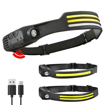 นำตะเกียงหัว Induction Headlamp COB กับสร้างแบตเตอรี่พอร์ต USB Name 5 งของการให้แสง Comment สุนัขไม่มีสัญญาณกันขโมยและเดินแสงสว่าง