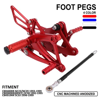 มอเตอร์ไซค์ส่วน Adjustable Footpegs เท้าหมุ Footrests สำหรับฮอนด้า CBR400R CB400F CBR500R CB500F CBR CB 400R 20132014-2017