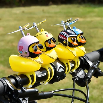 รถถังภายในเล็กสีเหลืองหจักรยาน Airscrew หมวกกันน็องเป็ดจากดั๊กกี้ก่องจักรยานลมขี่มอเตอ Cycling Ornament