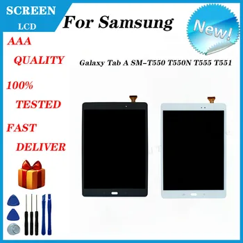 สำหรับ Samsung กาแล็กซี่บนแท็บเป็น SM-T550 T550N T555 T551 LCD แตะต้องการแสดงหน้าจอ Digitizer อร้องต่อที่ประชุมในคีนมาแทน