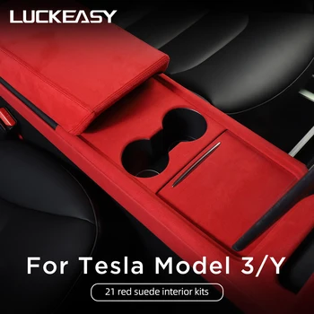 สำหรับ Tesla รุ่น 3 รุ่นของพวก 2023 กหนัเลี้ยงล้ศูนย์กลางแผงควบคุมตกแต่งมันไว้เฉยๆซะอี Armrest กล่อง model3 รตกแต่งภายในปกป้องปกปิด