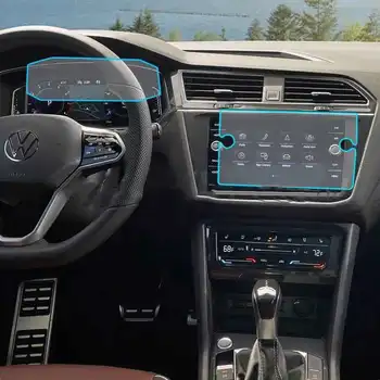 สำหรับ Volkswagen Tiguan 20212022 รถ Navigtion แดชบอร์ดงสียูวีผ่านเข้า LCD หน้าจอปกป้องหนังเรื่องรตกแต่งภายในเครื่องประดับด้วยป้ายสติ๊กเกอ