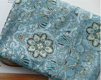 สีน้ำเงินดอกไม้ Brocade ผ้า Damask Jacquard Apparel ชุด Upholstery เฟอร์นิเจอร์ผ้าเนื้อหาเบาะผ้า 75cm*50cm