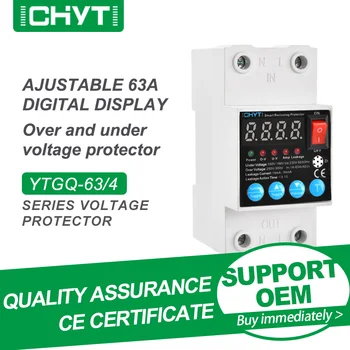 อิสระส่ง CHYT YTGQ Adjustable พารามิเตอร์แน่นอ 230V 63A Leakage สัญญาณเตือ LCD ดิจิตอลดการแสดงจบแล้วภายใต้ผู้ปกป้อ Voltage