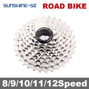 แสงสว่างถนนจักรยานที่บรรจุกระดาษ 89101112 ความเร็ว 11-23T/25T/28T/30T/32T/34T/36T จักรยาน Flywheel K7 Sprocket สำหรับ Shimano เอชจีฮับ