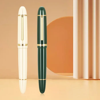 ใหม่ JinHao X159 Acrylic พุปากกาสีเขียวทองเหล็กซองกระสุนเพิ่มเติมก็ได้ Nib F 0.5 อืมโรงเรียนห้องอุปกรณ์การเขียนของขวัญปากกา